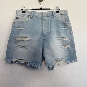 NWT Kancan 90s Boyfriend High Rise Distressed Denim Shorts 11 29